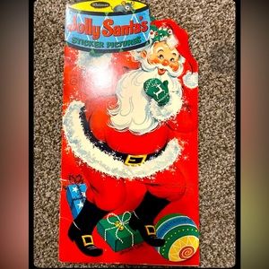 Vtg. 1968'JOLLY SANTA'S STICKER PICTURES Book 14 in. Whitman Jason Lee